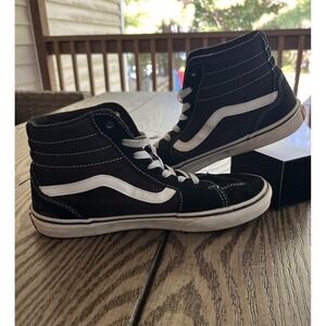 Vans Off The Wall Boy's‎ Black Sk8 Hi Top Sneakers Shoes Size 5.5